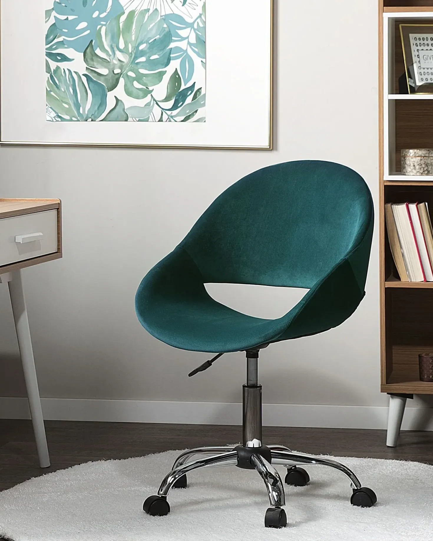 Sedia da scrivania SELMA Velluto Verde smeraldo