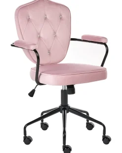 Sedia da scrivania VELISSE Velluto Rosa pastello