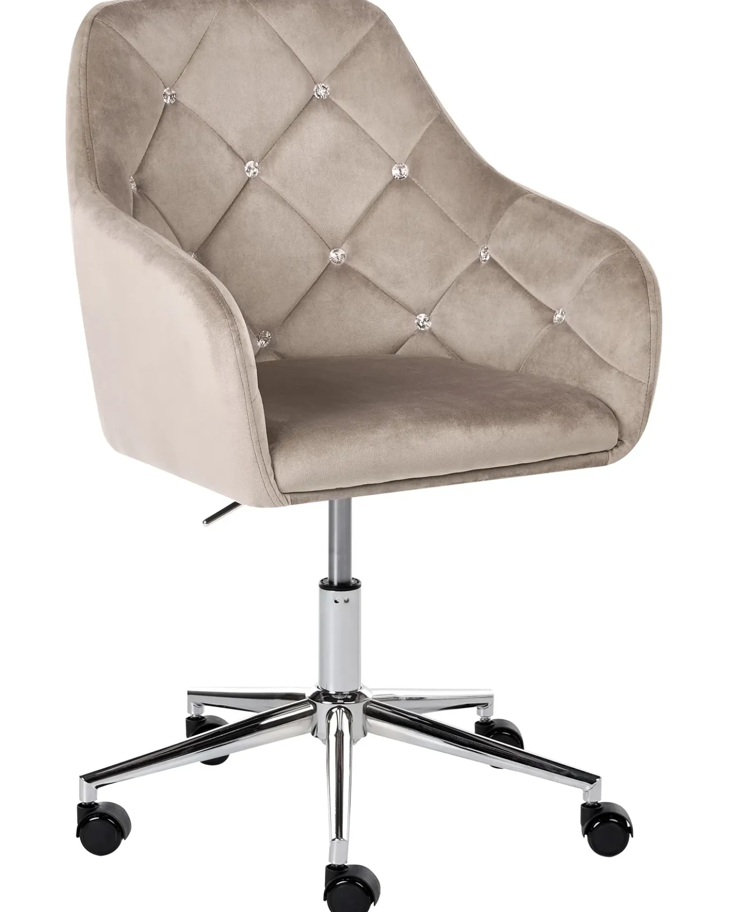 Sedia da scrivania VELORIA Velluto Beige