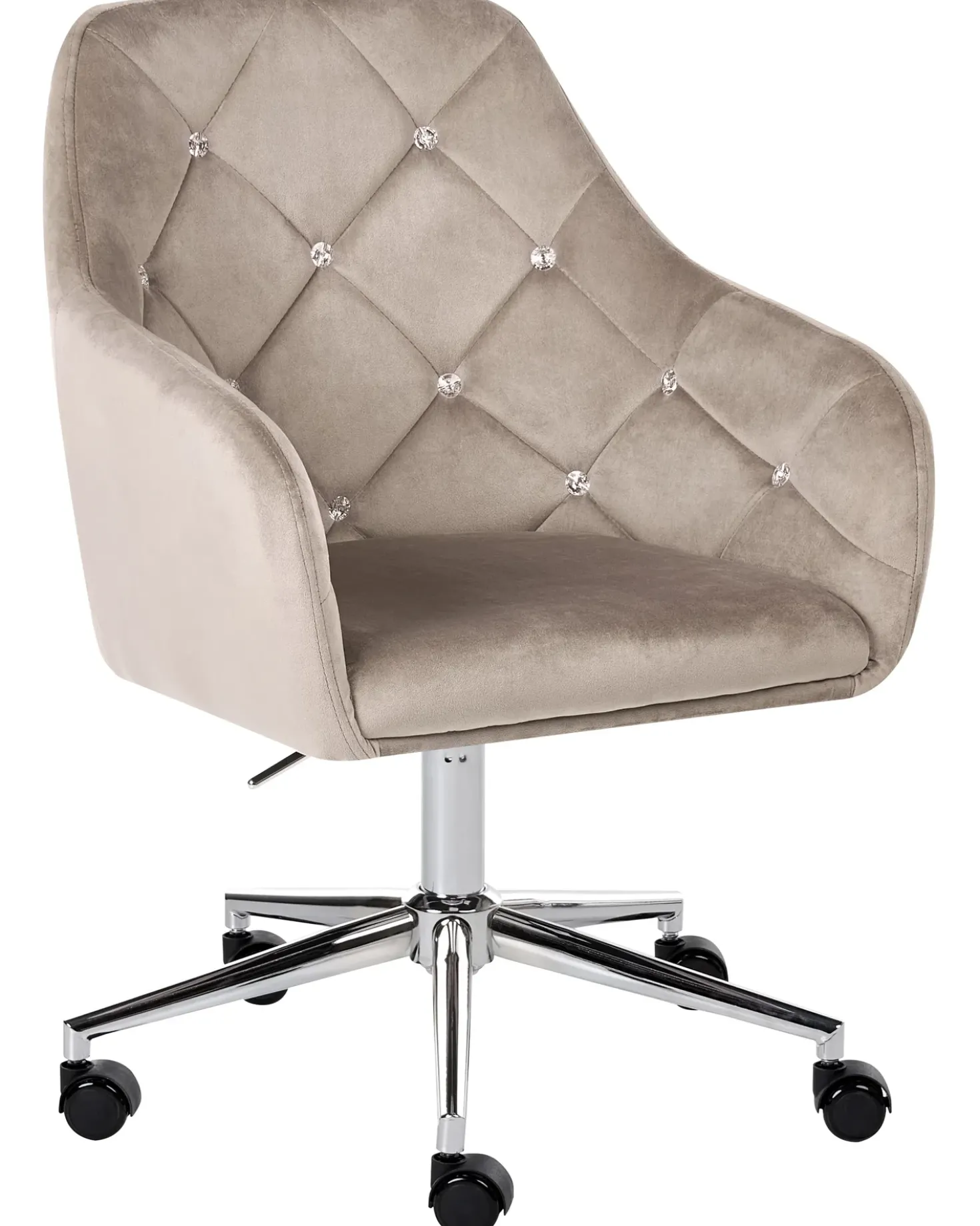 Sedia da scrivania VELORIA Velluto Beige