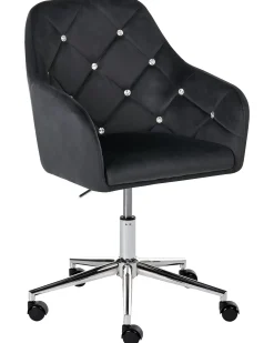 Sedia da scrivania VELORIA Velluto Nero