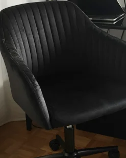 Sedia da scrivania VENICE Velluto Nero