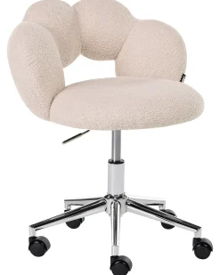 Sedia da scrivania WHIZZY Bouclé Beige chiaro
