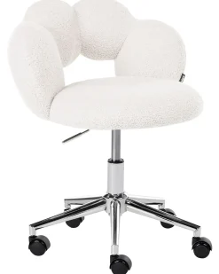 Sedia da scrivania WHIZZY Bouclé Bianco