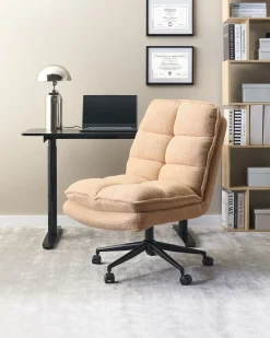 Sedia da ufficio ADDISON Bouclé Rosa pesca