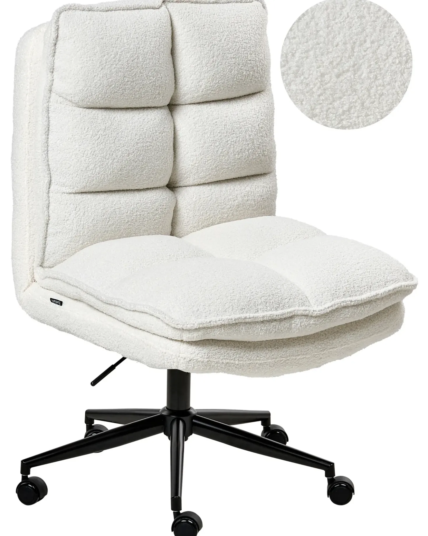 Sedia da ufficio ADDISON Bouclé Bianco
