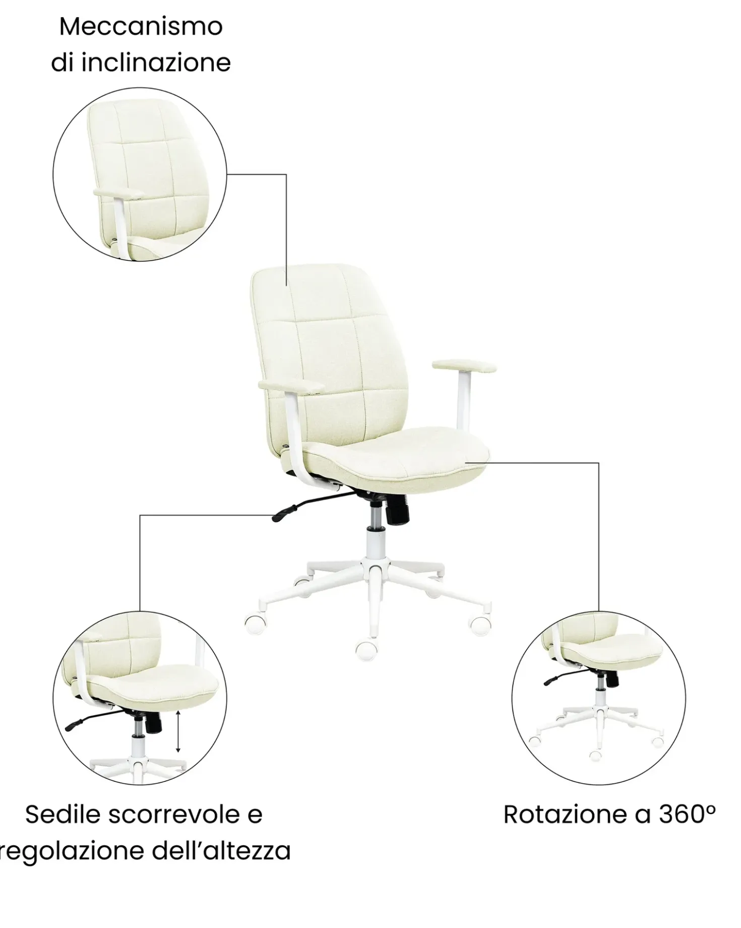 Sedia da ufficio CARLTON Tessuto Verde menta