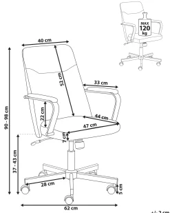 Sedia da ufficio CAROGA Bouclé Bianco