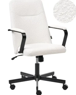 Sedia da ufficio CAROGA Bouclé Bianco