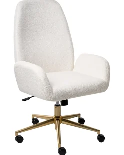 Sedia da ufficio CLARE Bouclé Bianco