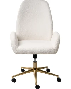 Sedia da ufficio CLARE Bouclé Bianco
