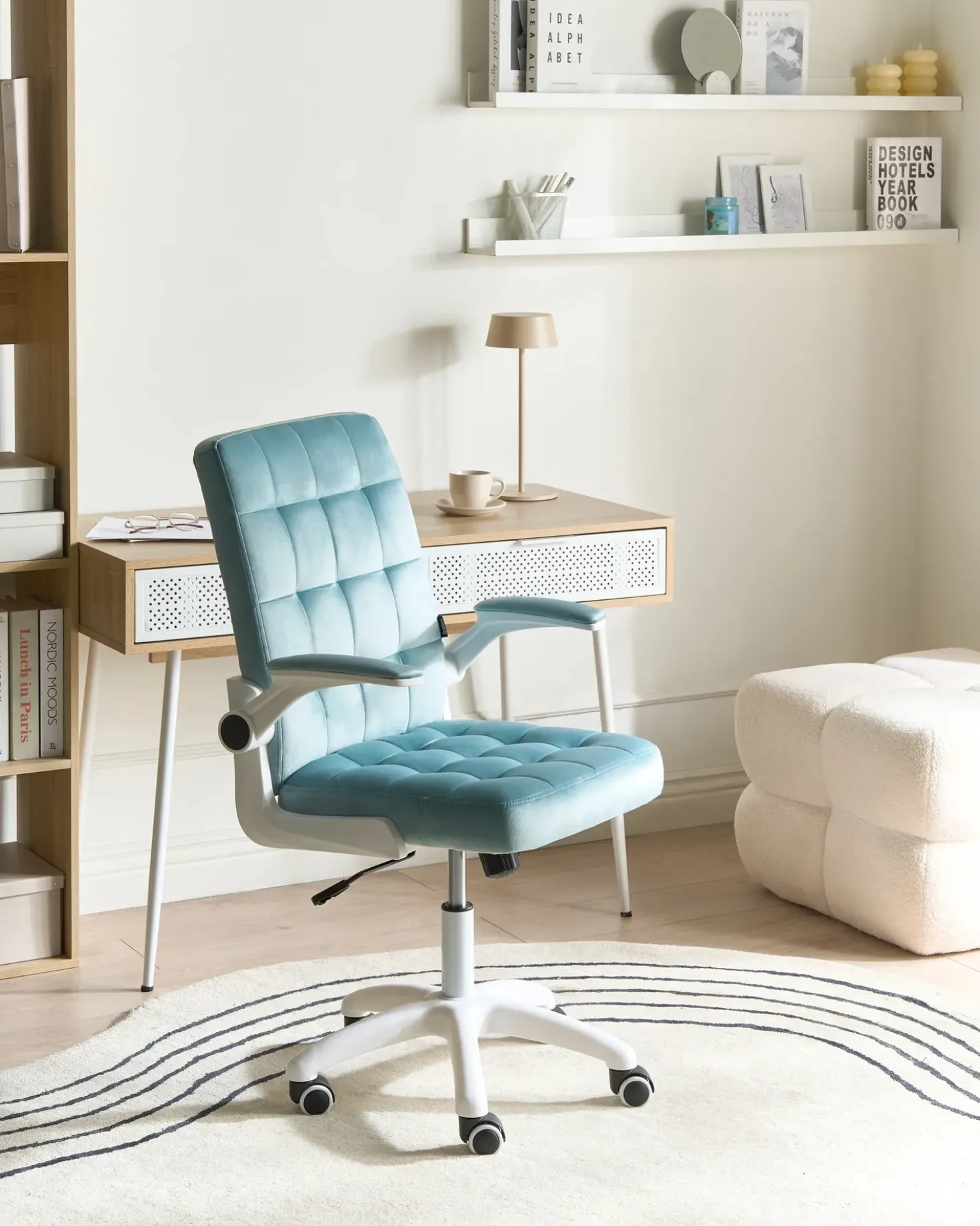 Sedia da ufficio DANDY Velluto Azzurro