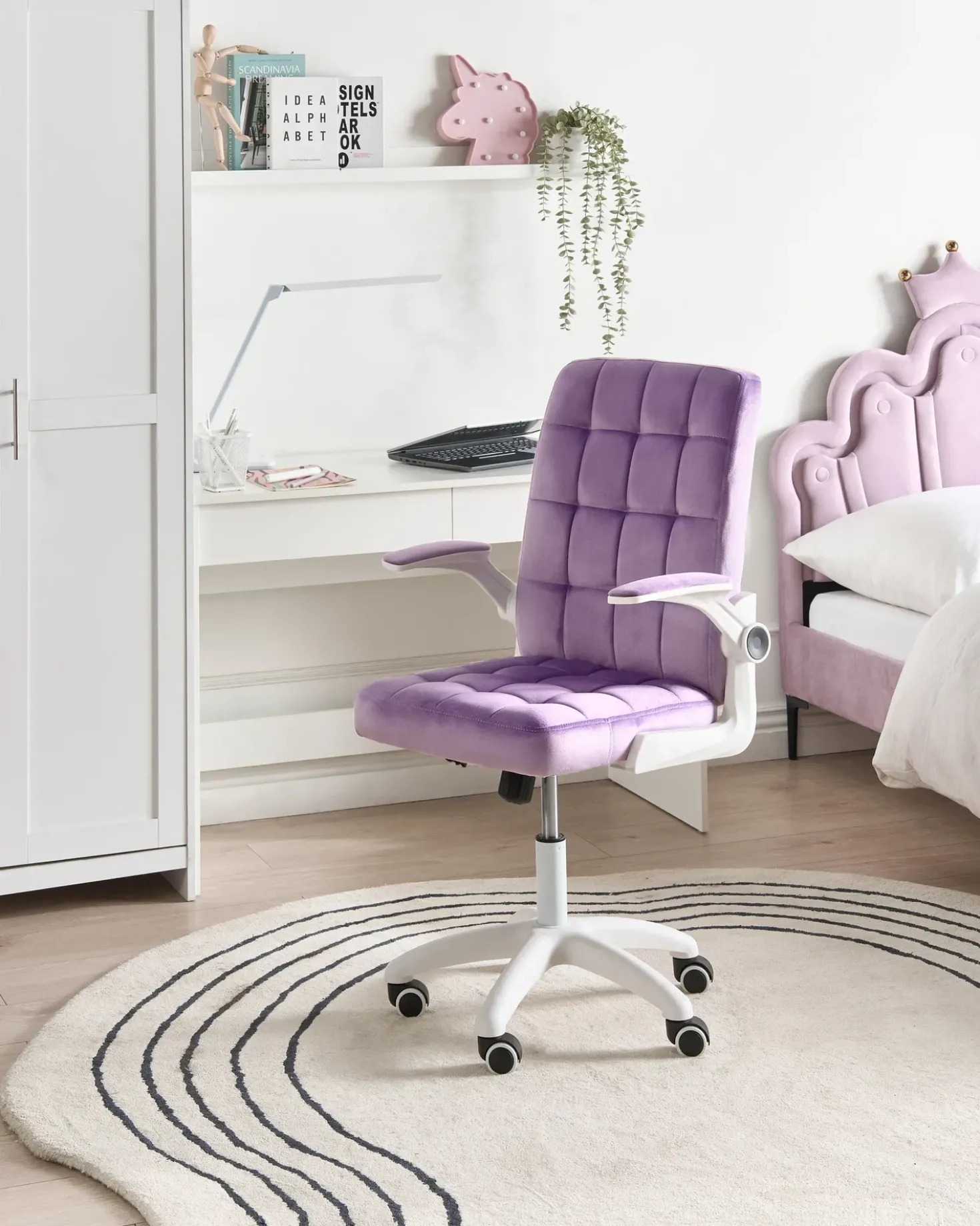 Sedia da ufficio DANDY Velluto Viola