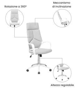 Sedia da ufficio DELIGHT Grigio chiaro