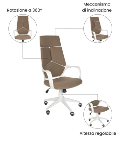 Sedia da ufficio DELIGHT Marrone