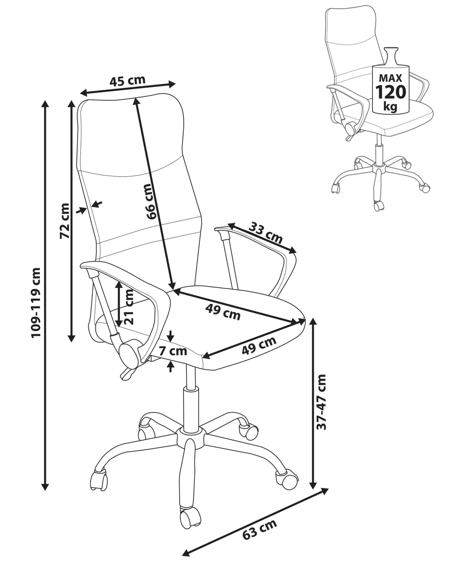 Sedia da ufficio DESIGN Grigio