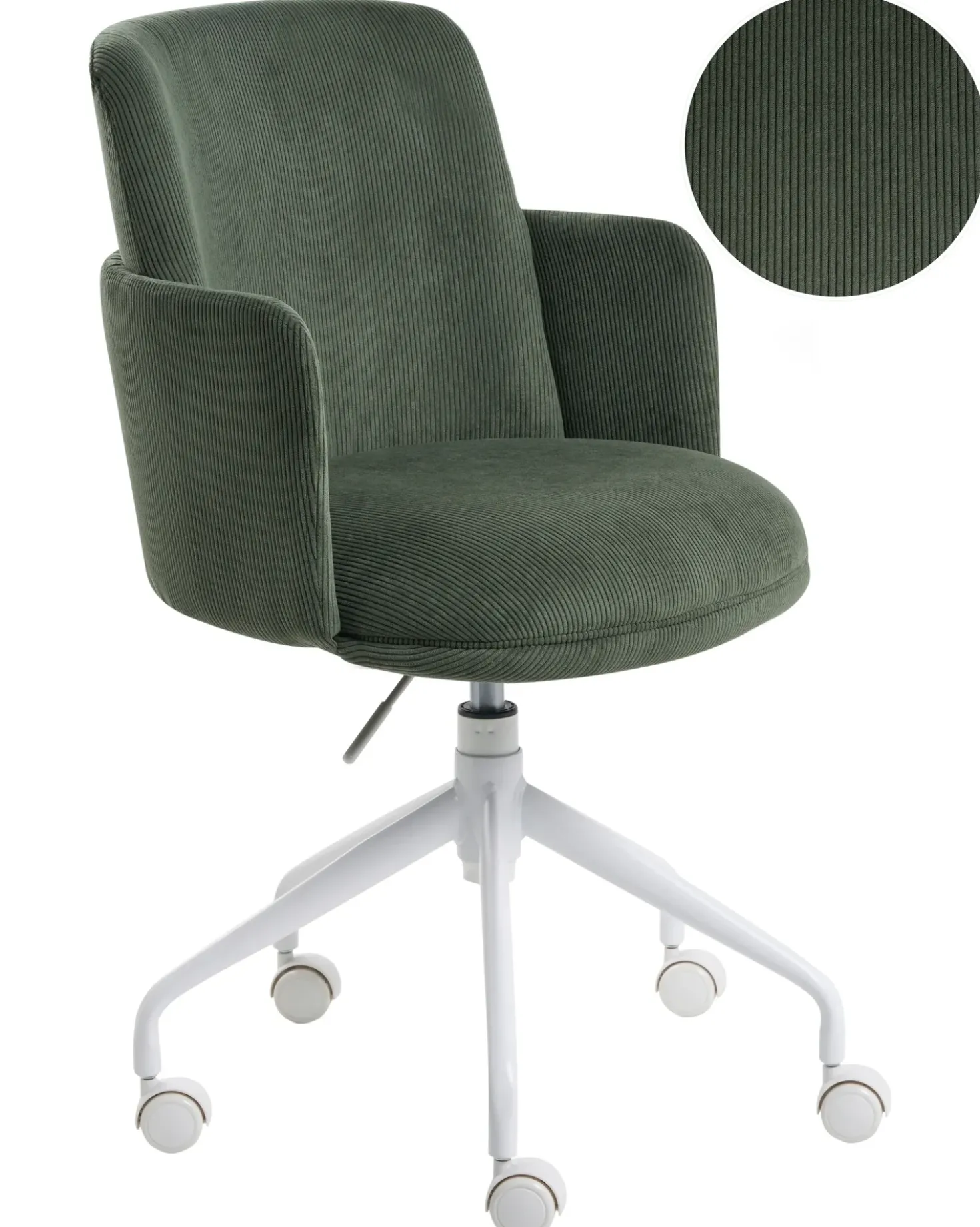 Sedia da ufficio DRYDEN Velluto a coste Verde scuro