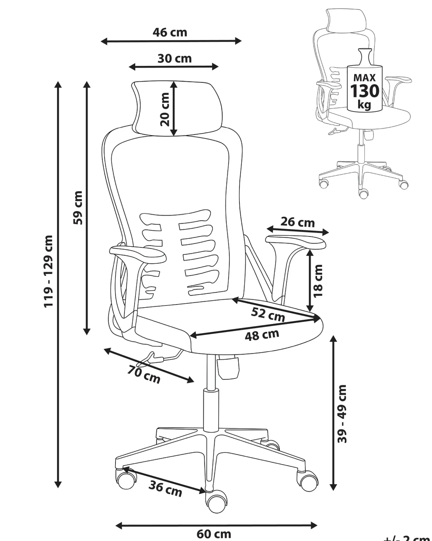 Sedia da ufficio ERGONOX Nero