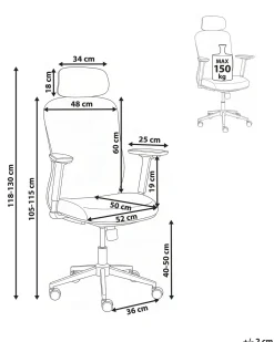 Sedia da ufficio ERVIONE Grigio