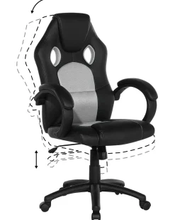 Sedia da ufficio FIGHTER Pelle sintetica Grigio chiaro