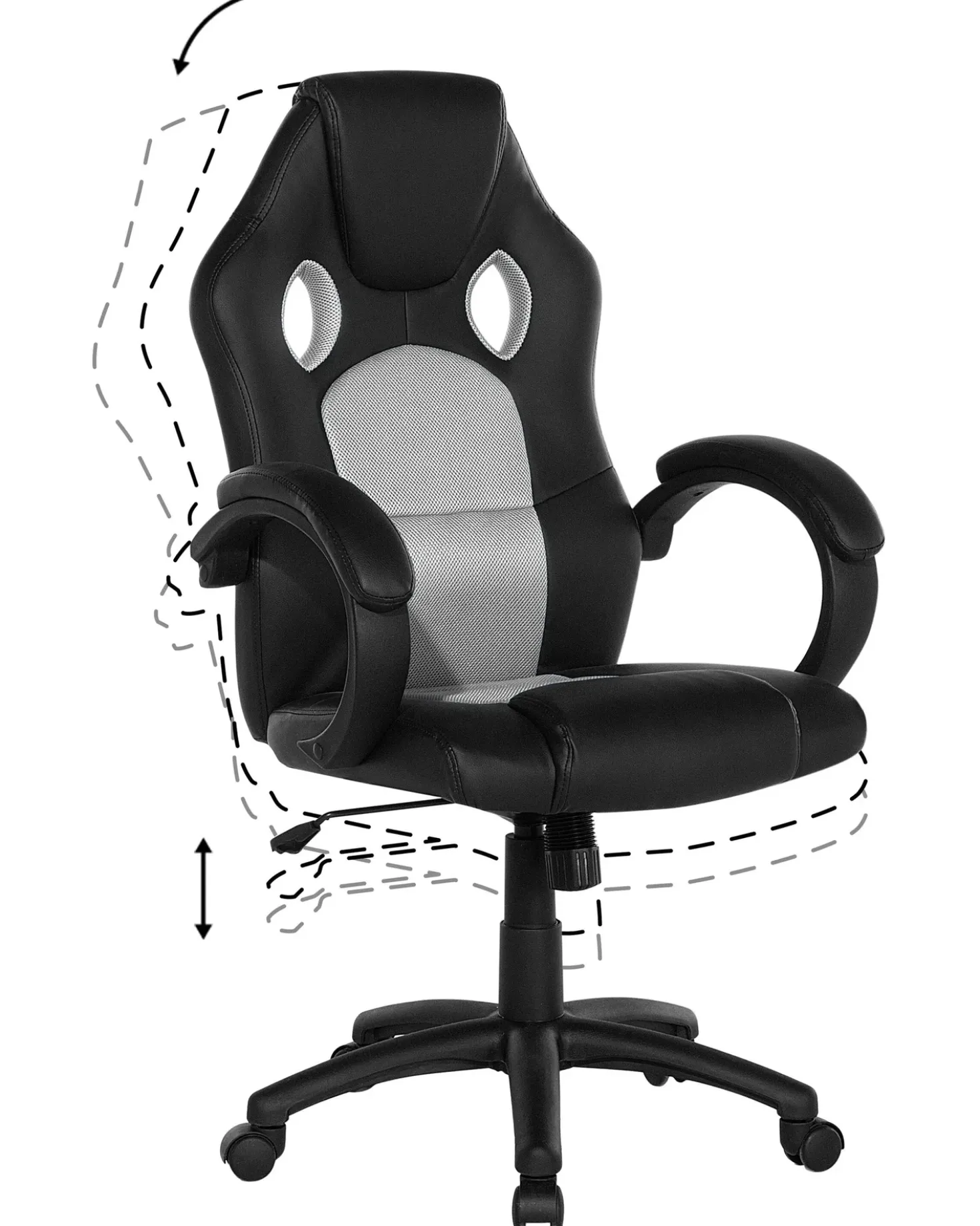 Sedia da ufficio FIGHTER Pelle sintetica Grigio chiaro