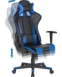 Sedia da ufficio GAMER Pelle sintetica Blu scuro