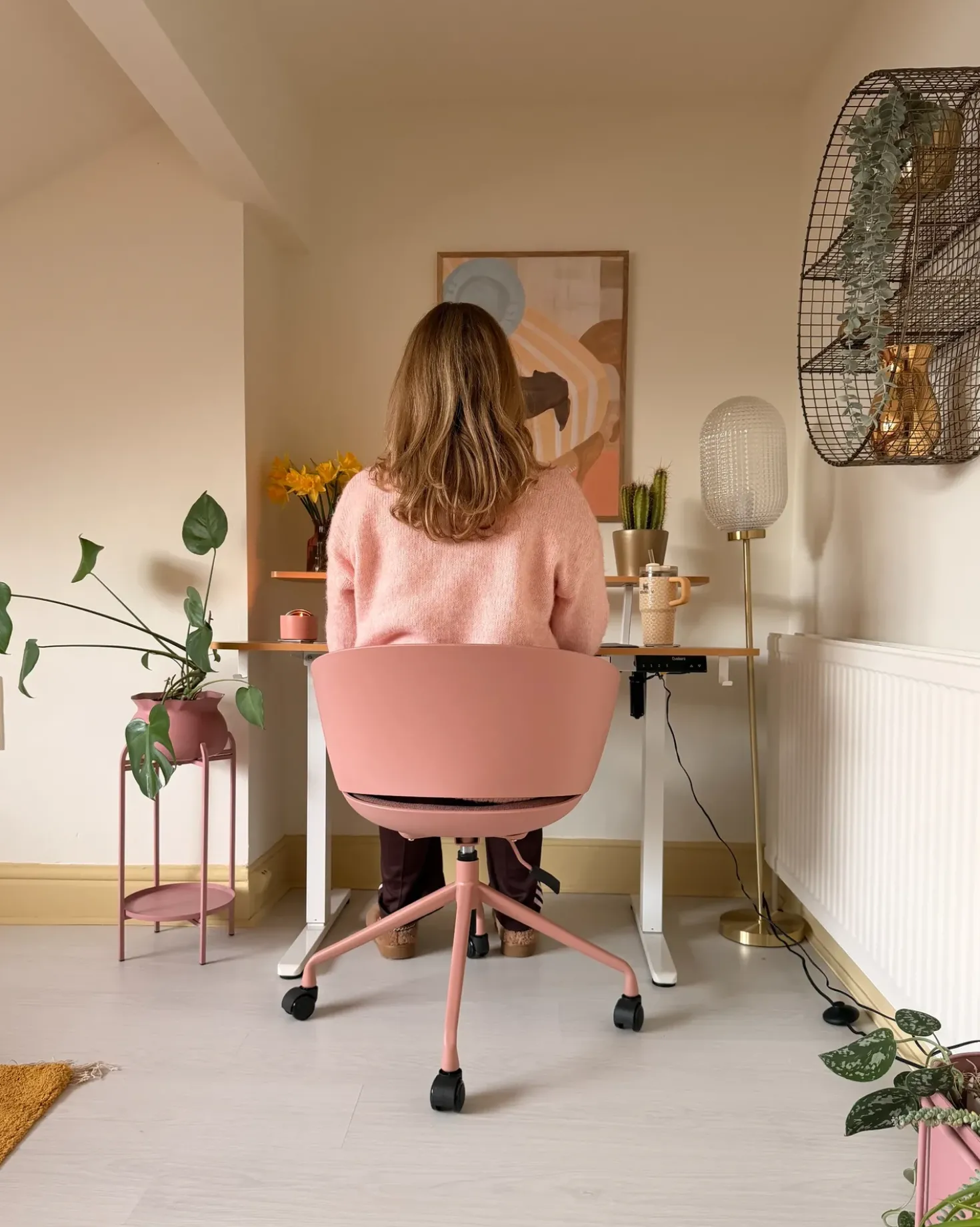 Sedia da ufficio GLEEFUL Tessuto Rosa