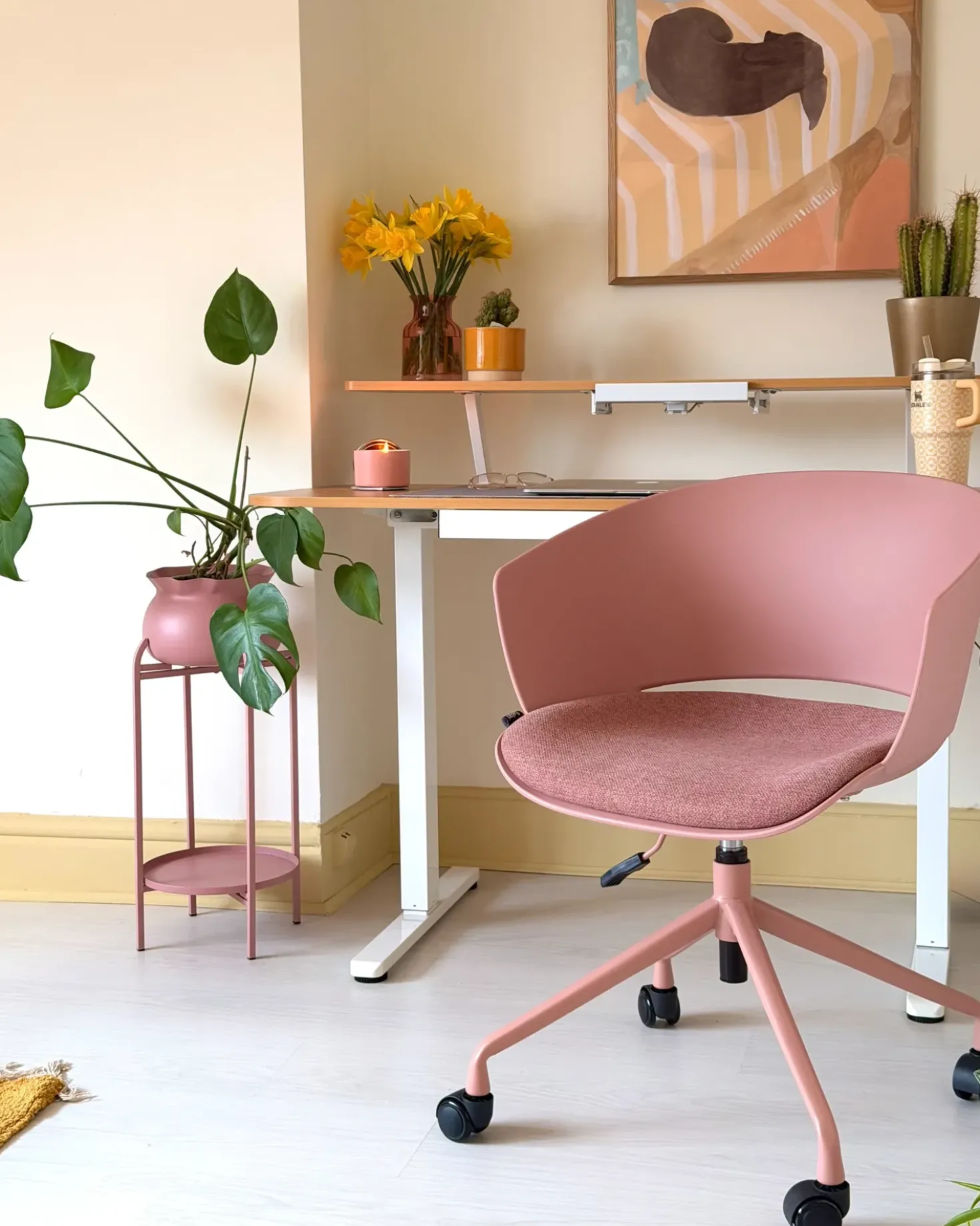 Sedia da ufficio GLEEFUL Tessuto Rosa
