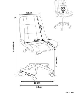 Sedia da ufficio MELROSE Velluto Tortora