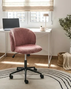 Sedia da ufficio MILES Velluto a coste Rosa