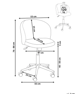 Sedia da ufficio MILES Velluto a coste Bianco sporco