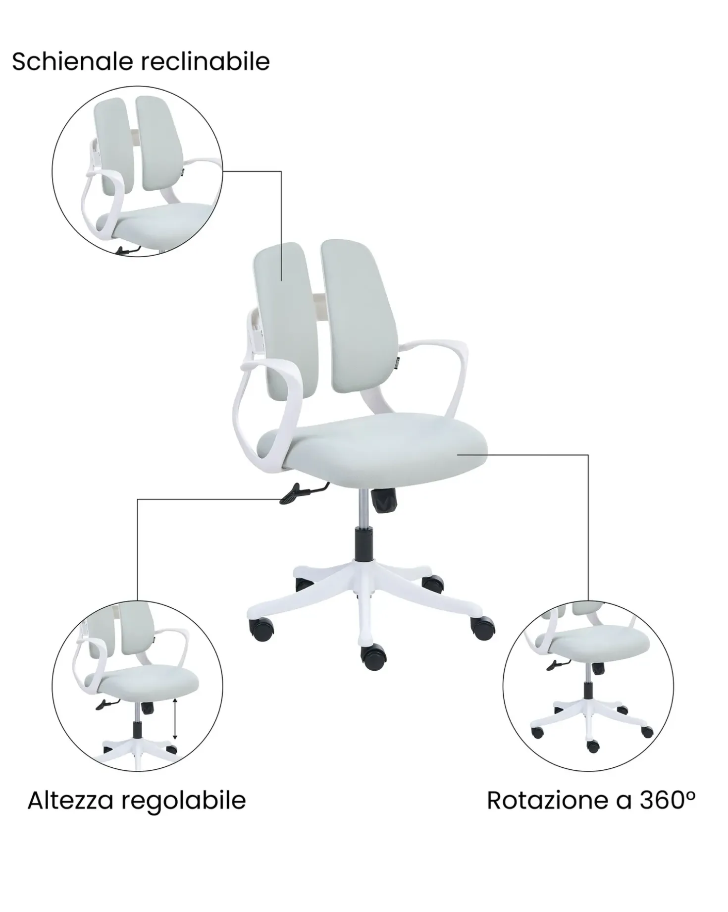 Sedia da ufficio ORIVO Grigio chiaro