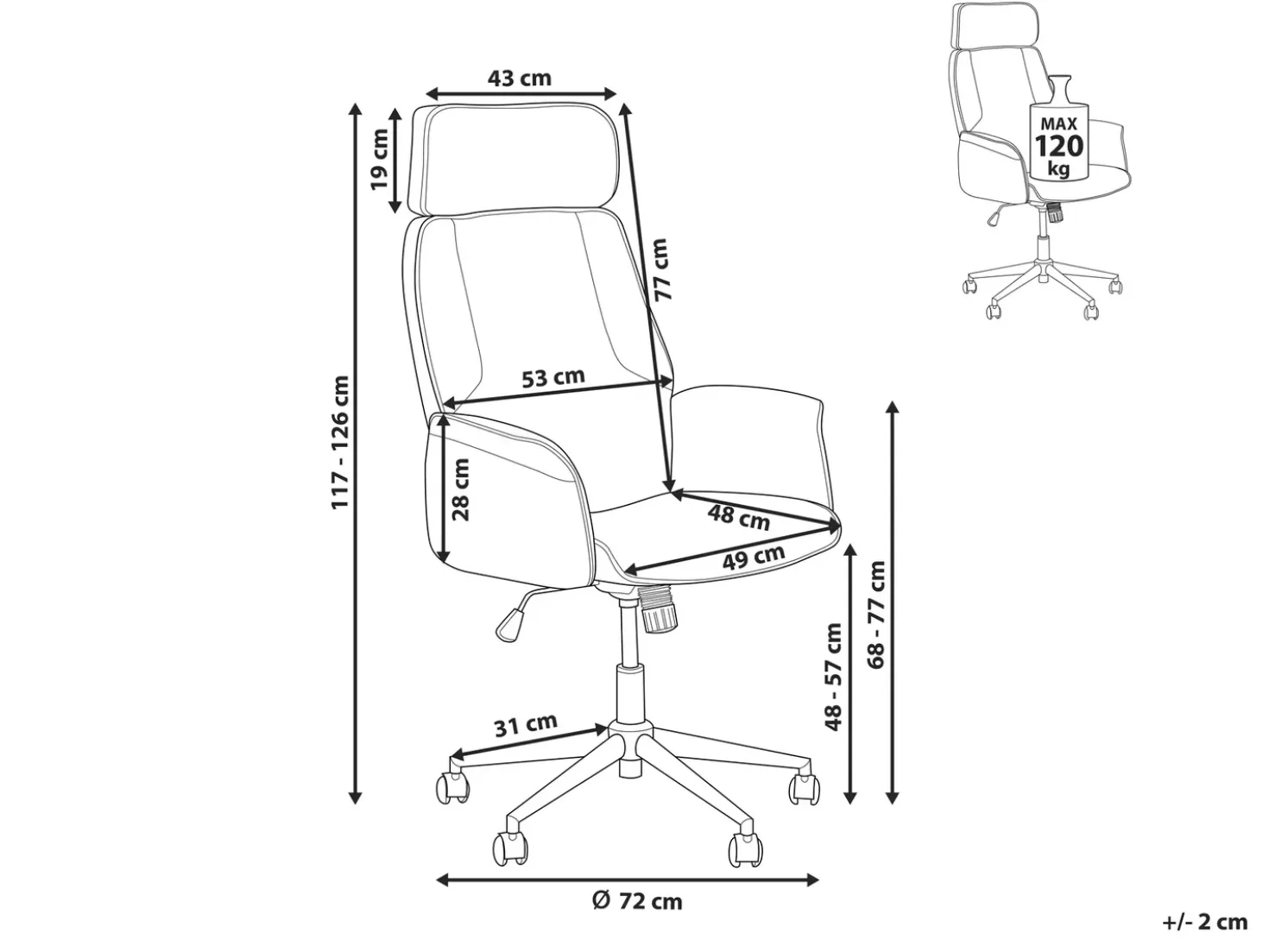 Sedia da ufficio PILOT Bouclé Marrone