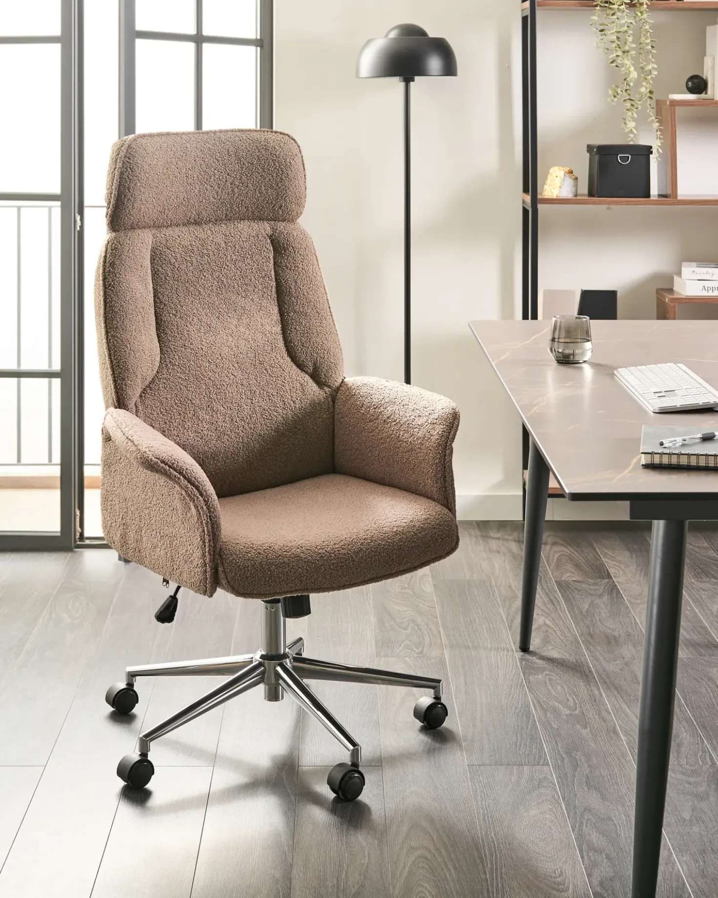 Sedia da ufficio PILOT Bouclé Marrone