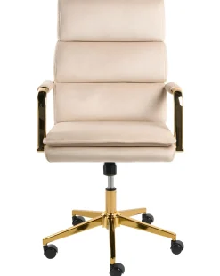 Sedia da ufficio VAMURE Velluto Beige chiaro