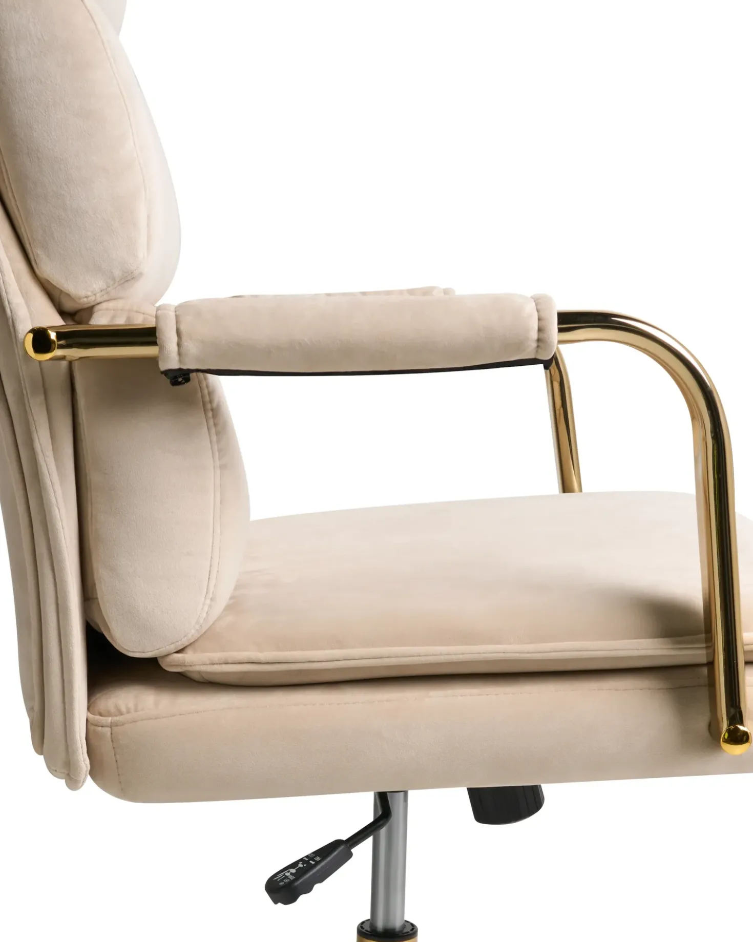 Sedia da ufficio VAMURE Velluto Beige chiaro