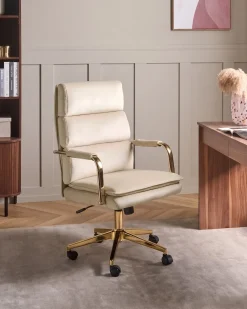 Sedia da ufficio VAMURE Velluto Beige chiaro
