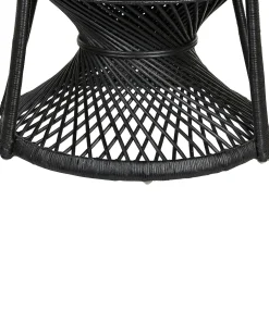 Sedia Peacock EMMANUELLE Rattan Nero