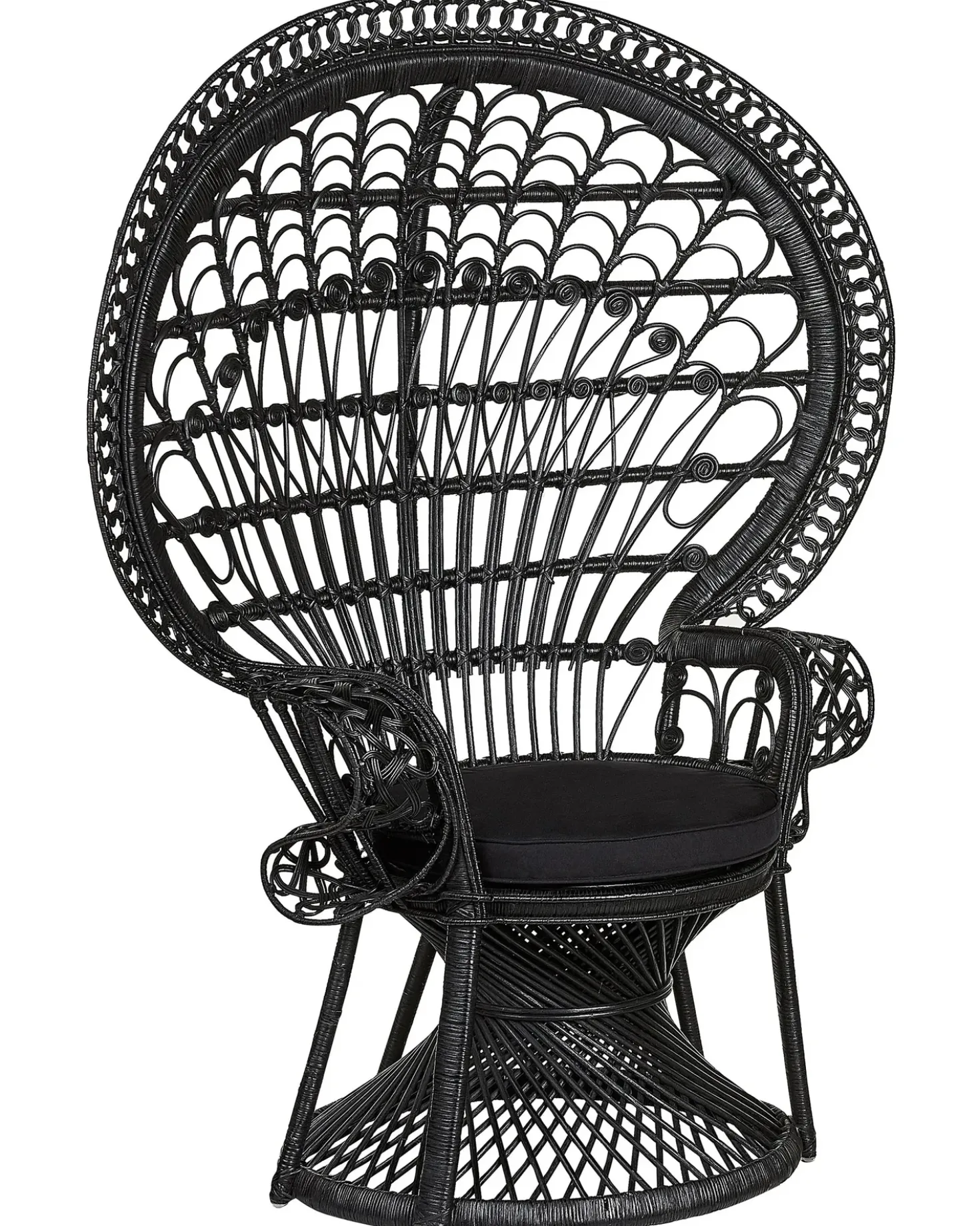Sedia Peacock EMMANUELLE Rattan Nero