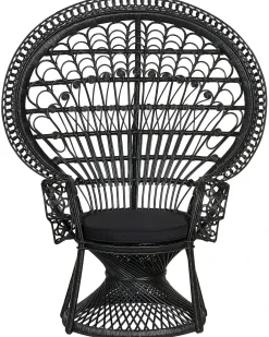 Sedia Peacock EMMANUELLE Rattan Nero