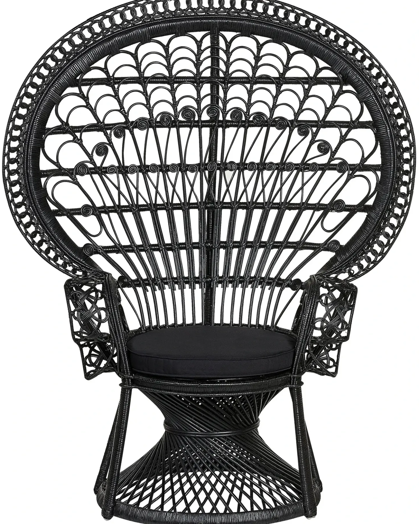 Sedia Peacock EMMANUELLE Rattan Nero