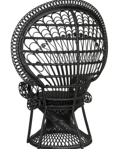 Sedia Peacock EMMANUELLE Rattan Nero