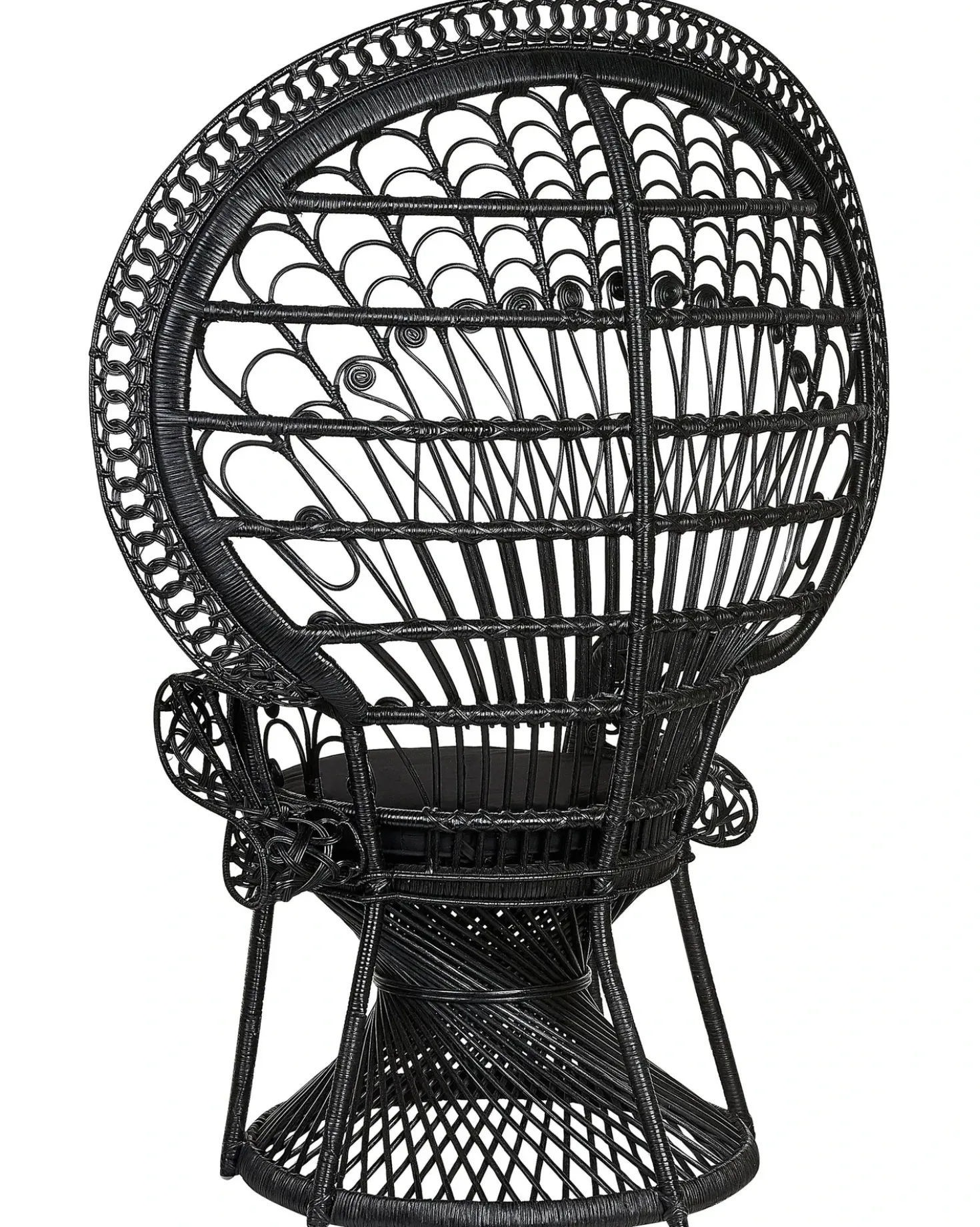 Sedia Peacock EMMANUELLE Rattan Nero
