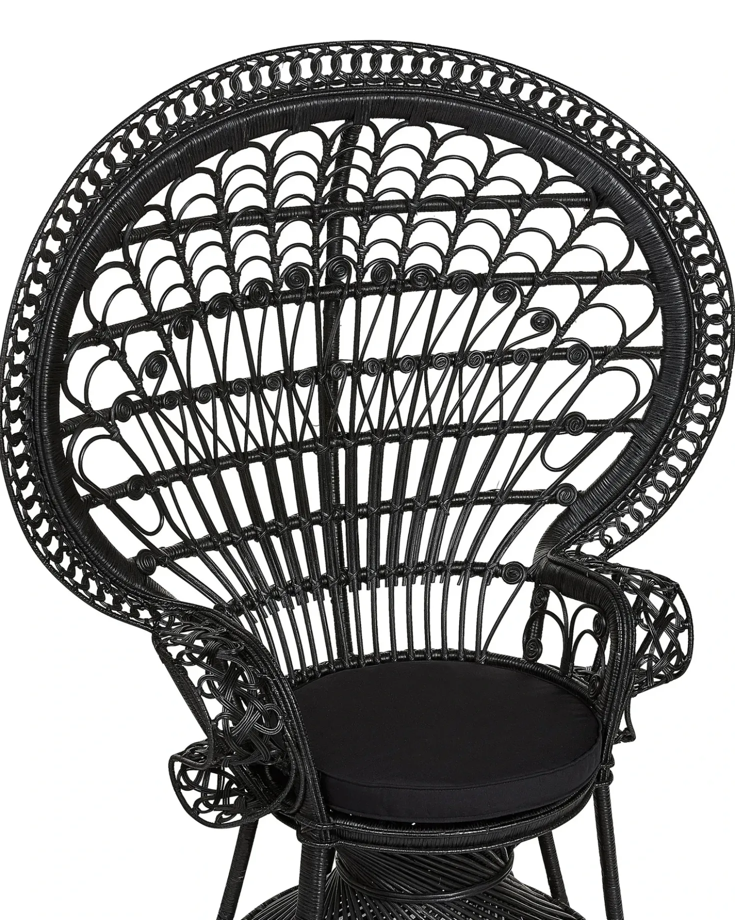 Sedia Peacock EMMANUELLE Rattan Nero