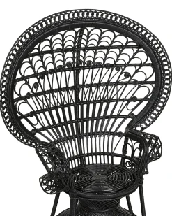 Sedia Peacock EMMANUELLE Rattan Nero