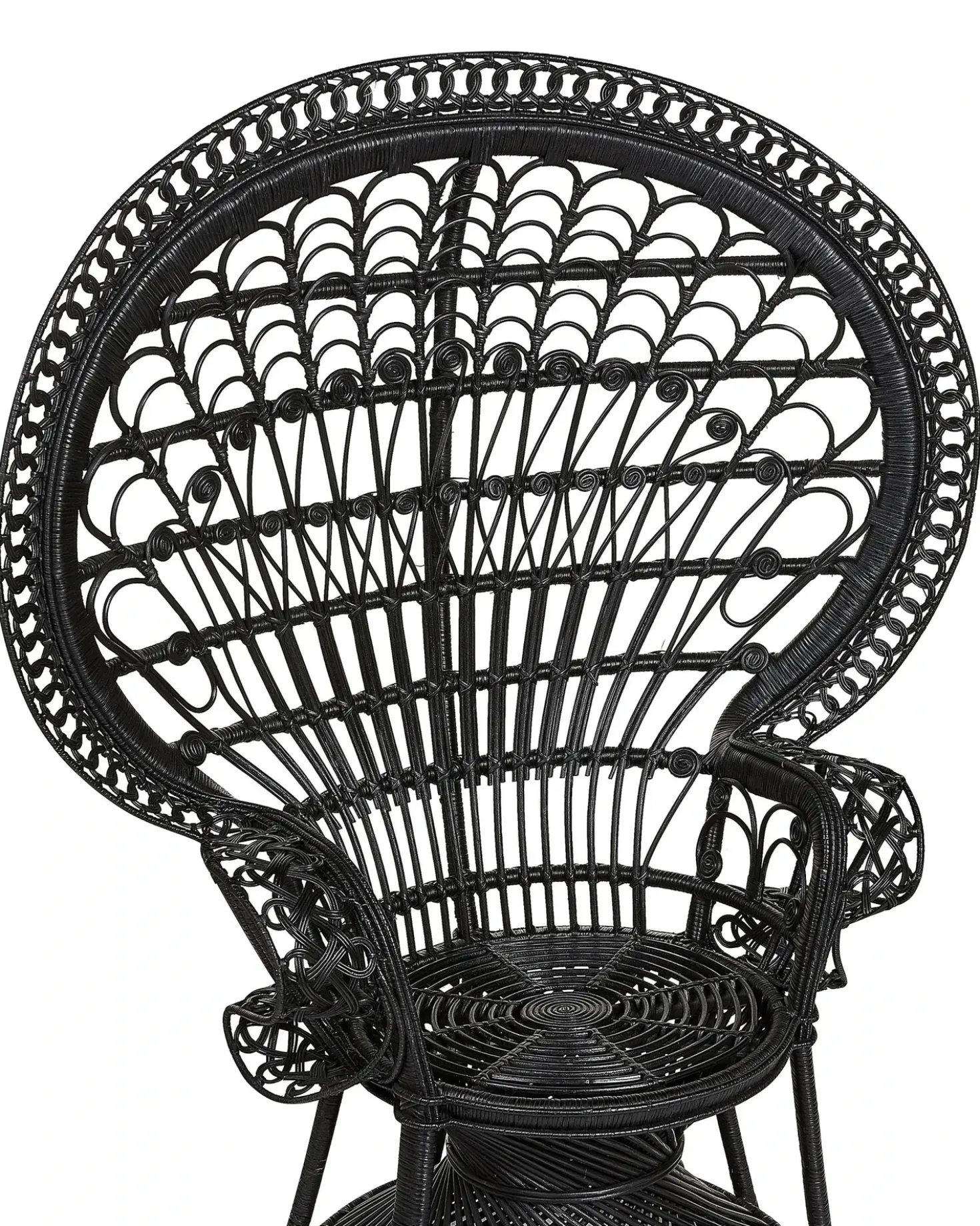 Sedia Peacock EMMANUELLE Rattan Nero