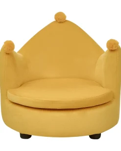 Sedia per Bambini Corona VEGA Velluto Giallo