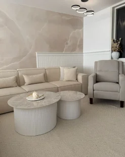 Sedia reclinabile EGERSUND Poggiapiedi a scomparsa Tessuto Beige chiaro