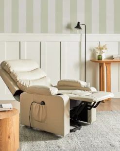 Sedia reclinabile elettrica ETER Pelle sintetica Beige