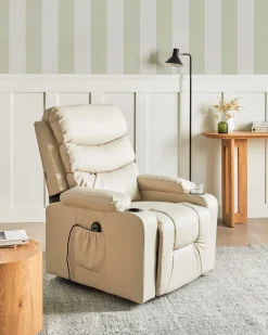 Sedia reclinabile elettrica ETER Pelle sintetica Beige